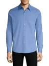 Theory Sylvain Wealth Button-down Shirt In Blue Dust
