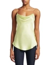 Cinq À Sept Women's Marta Silk Cowlneck Cami Top In Lemongrass