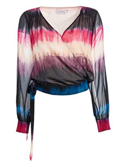 Tanya Taylor Klara Tie-dye Long-sleeve Silk Top In Tie Dye Stripe