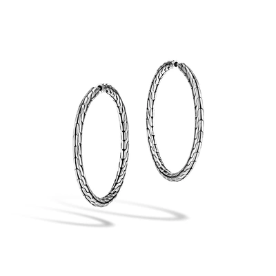 John Hardy Carved Chain Medium Hoop Earring In Silver