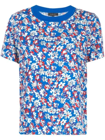 Rag & Bone Sloane Floral-print Tee In Blue Multi