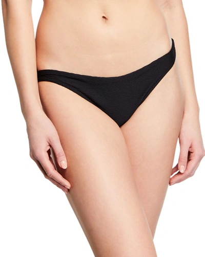 Milly St. Lucia Solid Bikini Bottom In Black