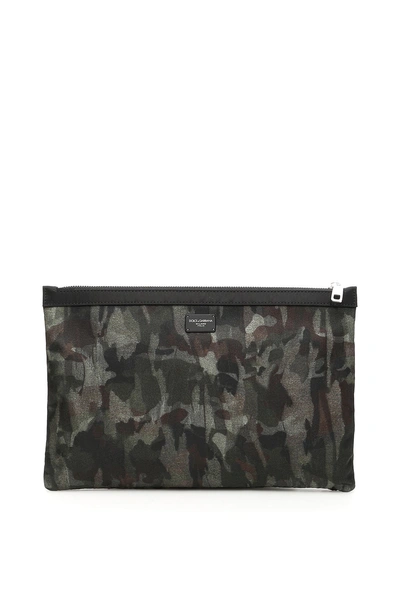 Dolce & Gabbana Camouflage Flat Pouch In Basic