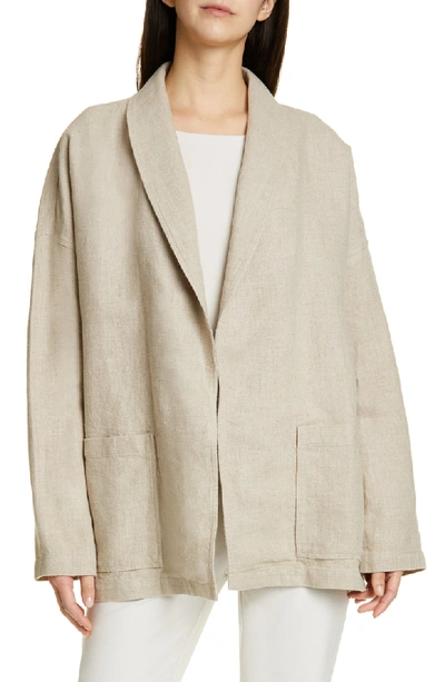 Eileen Fisher Organic Linen Jacket In Undyed Natural