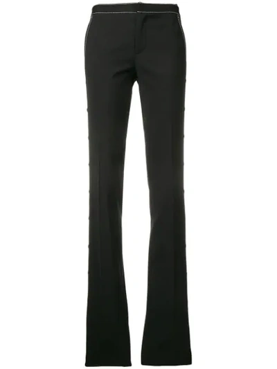 Red Valentino Contrast Stitch Bootleg Trousers In Black