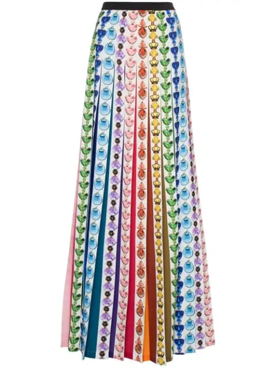 Mary Katrantzou Nyx Perfume Bottle-print Crepe De Chine Maxi Skirt In 021 Rainbow Perfume