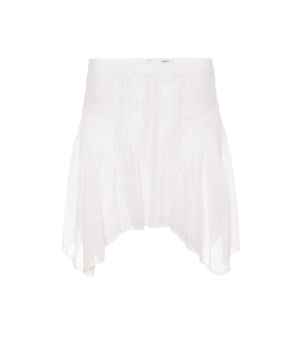 Isabel Marant Étoile Akala Asymmetric Cotton-voile Mini Skirt In White ModeSens