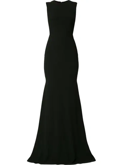 Alex Perry Mae Open Back Gown In Black