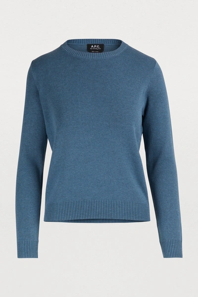 Apc Aida Sweatshirt In Bleu Gris Chine