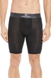 Tommy John Second Skin Gunmetal Waistband Boxer Briefs In Black