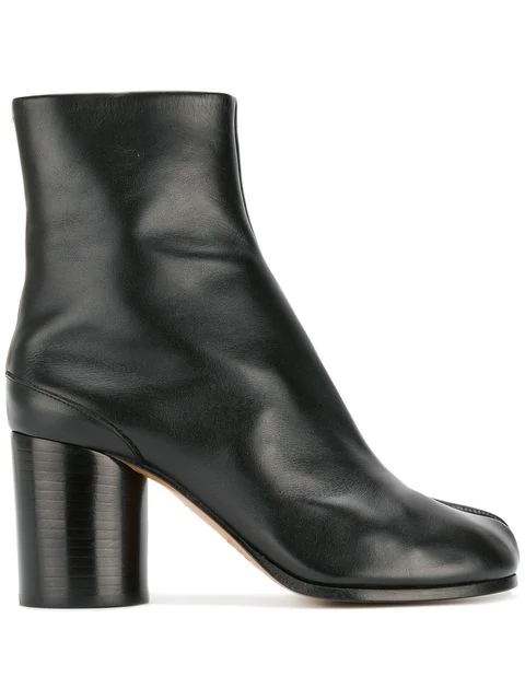 Maison Margiela 80Mm Tabi Leather Ankle Boots In Black | ModeSens