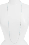 Kendra Scott Aylin Long Station Necklace In Sky Blue Mix/ Silver