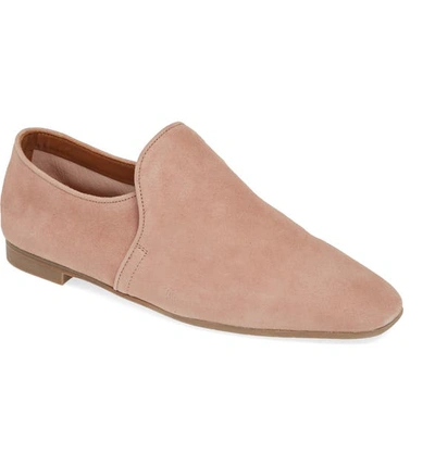 Aquatalia Women's Revy Square-toe Weatherproof Loafers In Rose Suede