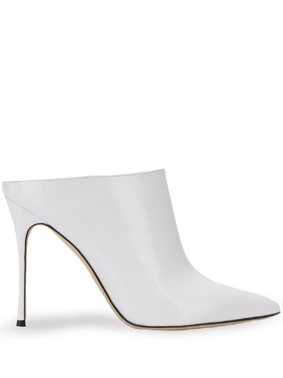 Sergio Rossi Women's Godiva Pointed-toe High-heel Mules In White
