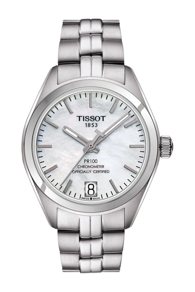 Tissot Chemin Des Tourelles Powermatic 80 Lady Bracelet Watch, 32mm In Silver/ Mop/ Silver
