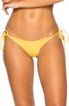 Luli Fama Ribbed Brazilian Side Tie Bikini Bottoms In Banana