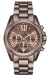 Michael Kors Bradshaw Sable Ip Stainless Steel Bracelet Watch In Brown