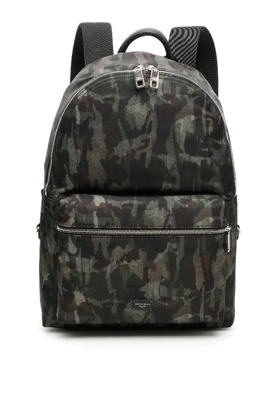 Dolce & Gabbana Camouflage Backpack In Green,black