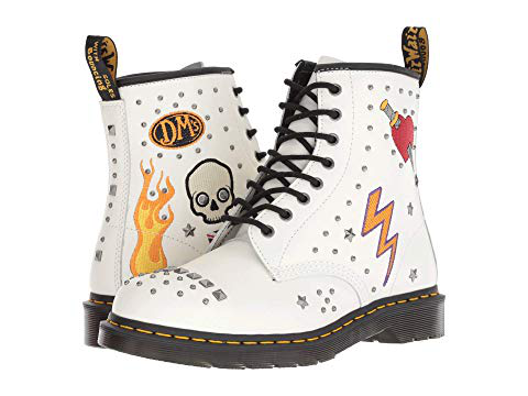 dr martens rock and roll white