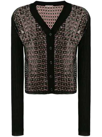 Marco De Vincenzo Sequin Panel Cardigan In Black