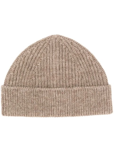 Andersen-andersen Ribbed Beanie In Neutrals