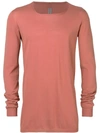 Rick Owens Long Sleeved Sweatshirt In Pink