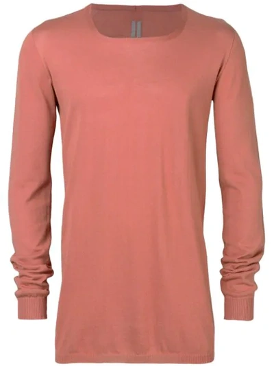 Rick Owens Long Sleeved Sweatshirt In Pink