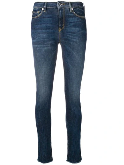 Love Moschino Crystal-embellished Mid-rise Skinny Jeans In Blue