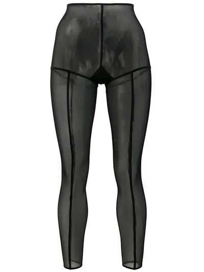 Ann Demeulemeester Footless Solid Stripe Tights In Black