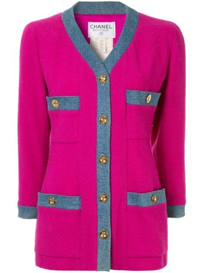 Pre-owned Chanel 1980 Long Sleeve Jacket In Pink