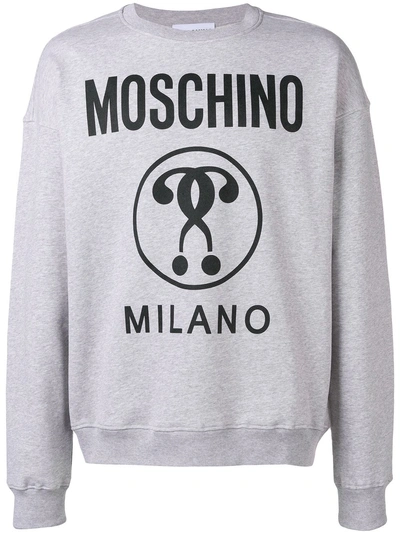 Moschino Double Question Mark Logo Sweatshirt - Grey In Grey