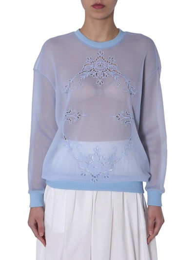 Stella Mccartney Embroidered Sweatshirt In Blue