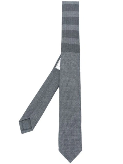 Thom Browne Striped Wool-blend Twill Tie In Grey