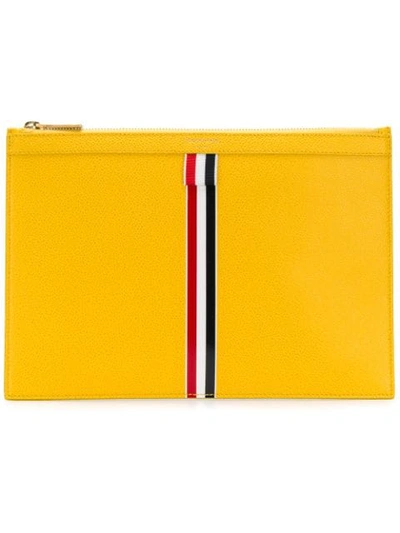 Thom Browne Intarsia Stripe Small Tablet Holder In Yellow