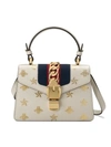 Gucci Sylvie Bee Star Mini Leather Bag In White