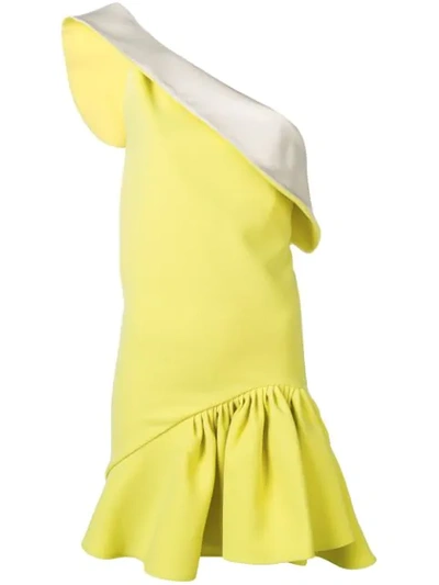 Maticevski Enfanta One Shoulder Dress In Yellow