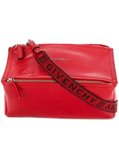 Givenchy Mini Pandora Glazed Leather Shoulder Bag - Red