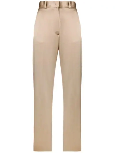 Joseph Satin Trousers In Neutrals