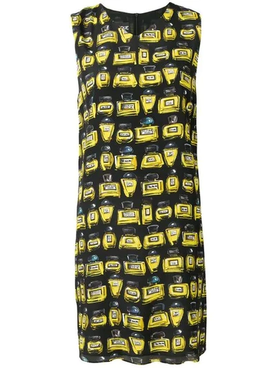 Boutique Moschino All Over Perfumes Prints Midi Dress In Black