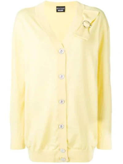 Boutique Moschino Bow Detail Cardigan In Yellow