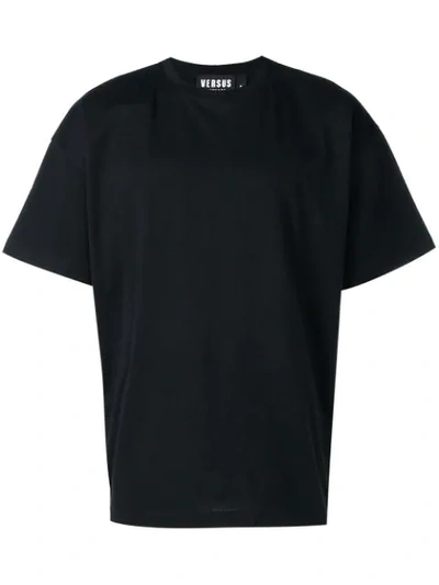Versus Logo Patch Boxy T-shirt In Black