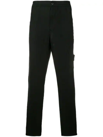 Stone Island Straight Leg Trousers In Black