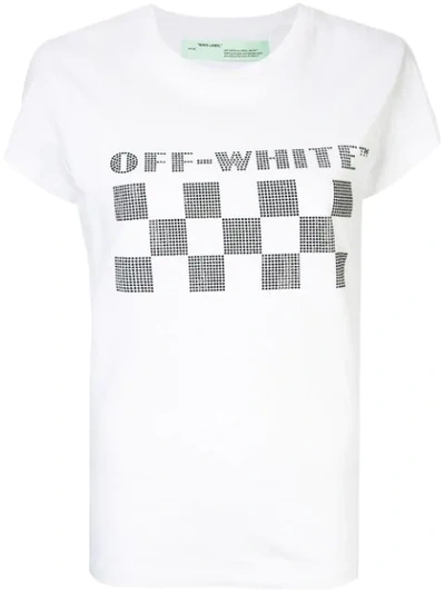 Off-white Checkerboard Logo T-shirt In White
