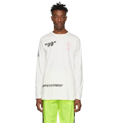Off-white Impressionism-print Cotton-jersey Top In White