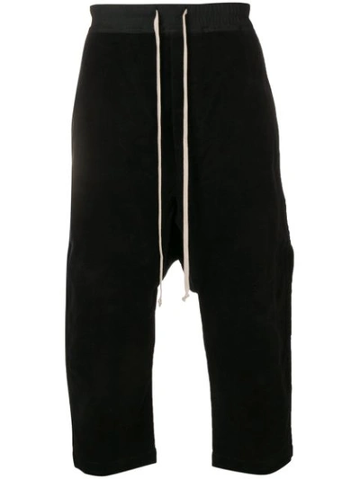 Rick Owens Drkshdw Dropped Crotch Track Pants In Black