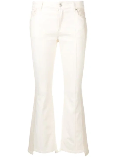 Alexander Mcqueen Cropped Flared Jeans In White