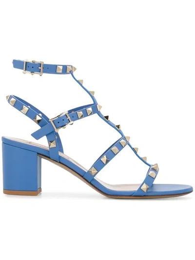 Valentino Garavani Rockstud Sandals In Blue
