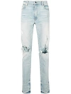 Amiri Low Rise Skinny Jeans In Blue