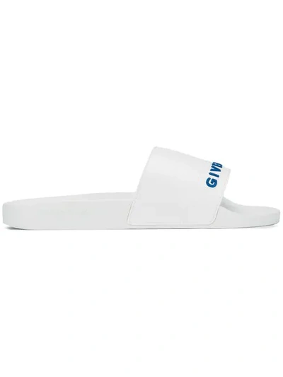 Givenchy Embroidered Logo Sliders In White