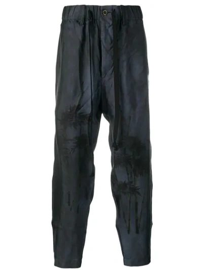 Uma Wang Printed Trousers In Blue